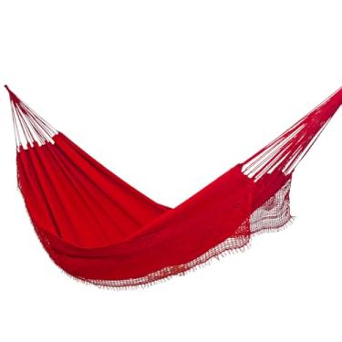 Imagem de Rede de Dormir e Descanso Jade Casal Algodão Jaguaruana. (Vermelho)