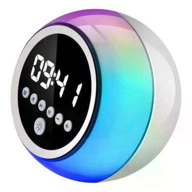 Imagem de Caixa de Som Bluetooth com Relógio Digital, LED RGB, Despertador, Rádio, Conectividade Sem Fio