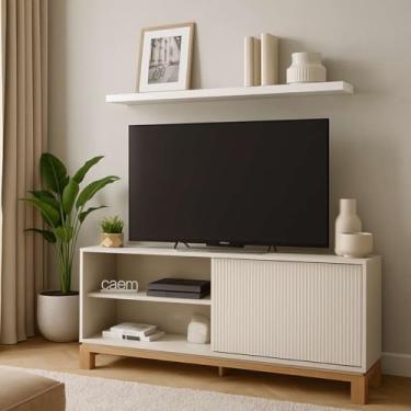 Imagem de Rack Bancada 1,36 p/TVs de até 45 polegadas Mondrian com Nichos e Porta Off White