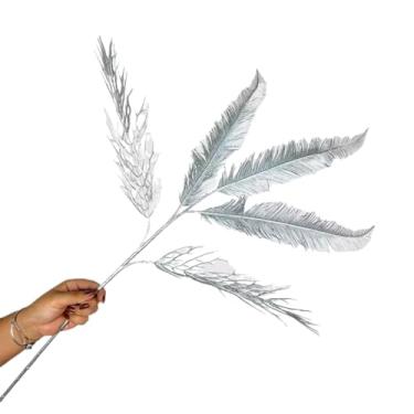 Imagem de Flor Artificial Folha Árvore De Natal Glitter Decoração De Ano Novo(4,Prata)