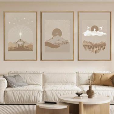 Imagem de IARTTOP Conjunto de arte de parede em tela de Jesus Cristão com 3 40 x 61 cm