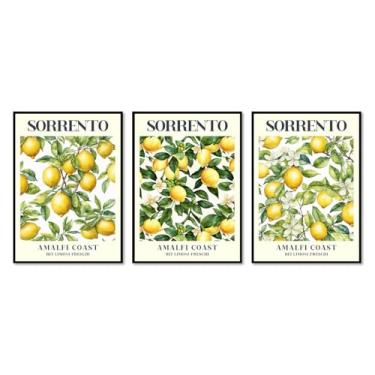 Imagem de Sorrento Lemon Amalfi Coastbei Limoni Freschi Pintura em tela arte de parede impressões de frutas cozinha moderna pôsteres fotos sala de jantar casa bar café decoração (SKU4-3PCS, 20.3x30.5 cm =