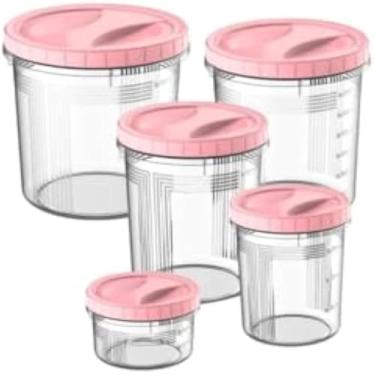 Imagem de Potes hermeticos de plastico, conjunto para armazenamento de alimentos, organizador, colorido.