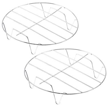 Imagem de Prateleira para vaporização, 2 unidades de placa redonda de aço inoxidável de grau alimentício de 7,87 polegadas para cozinhar a vapor, resfriar e assar na cozinha e ao ar livre (20 cm)