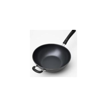 Imagem de Frigideira Antiaderente Multifuncional, Alumínio, Preta, 34cm de Diâmetro, Compatível com Fogão a Gás, Elétrico, Vitrocerâmico e Indução, Cabo em Baquelite