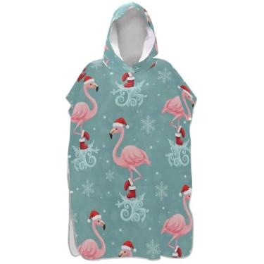 Imagem de Joisal Lindo roupão de flamingo para adultos, poncho de surfe, absorvente, unissex, adulto, com capuz, toalhas de banho com capuz