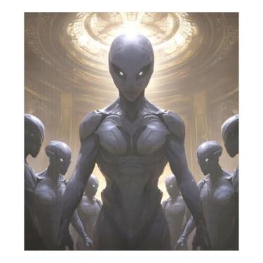 Imagem de Capa magnética para lava-louças Gray Aliens à prova d'água 58 cm x 66 cm