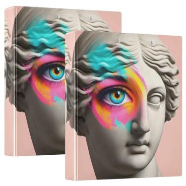 Imagem de Fichário de escritório de arte de olho de estátua com bolsos, prancheta, pasta de 3 furos