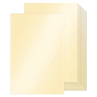 Imagem de Cartolina brilhante creme, 28 x 43 cm, papel contábil perolado Goefun Ivory 29,5 kg, cartolina grossa, 100 folhas para desenhos, pôsteres, folhetos, folhetos, menu, capas