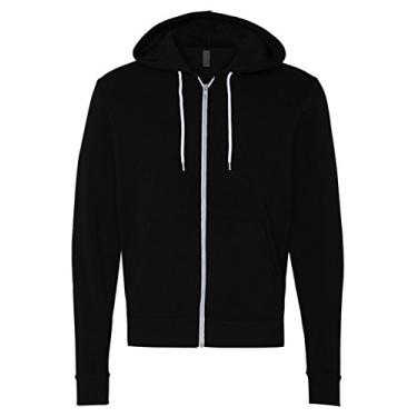 Imagem de Moletom com capuz unissex Bella 3739 poliéster e algodão com zíper - Preto44; Médio