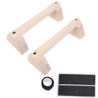 Imagem de Asixxsix Barras de flexão de madeira, barras paralelas reforçadas, equipamentos de treino para casa com pés antiderrapantes, ideais para musculação, prancha, calistenia e exercícios (25CM)