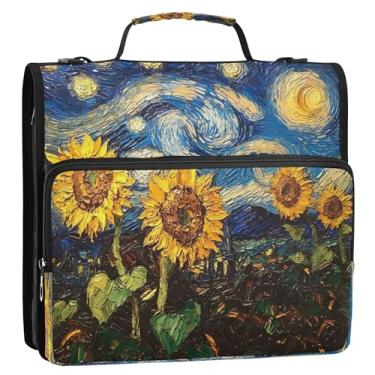 Imagem de Pasta estrelada de girassol - organizador de documentos grande com zíper