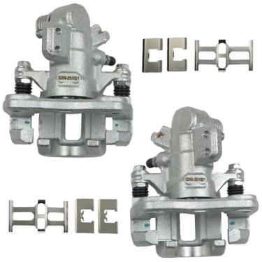 Imagem de 19B3299 19B3298 Conjunto de pinça de freio a disco traseiro com suporte para Honda Civic 2006-2015 Acura CSX 2006-2011 Acura ILX 2013-2018, substituição de pinças esquerda e direita # 19-B3299 19