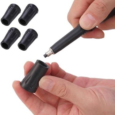 Imagem de 4 pontas de bengala de borracha, amortecedor de borracha de substituição para bastões de caminhada, bengalas, serve na maioria dos bastões de caminhada padrão (diâmetro do furo de 12 mm)