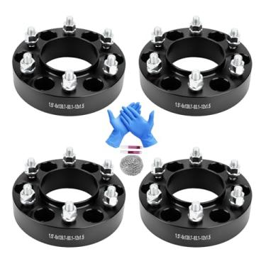 Imagem de Autodevil 6 x 5,5 espaçadores de roda 3,8 cm (6 x 139,7 mm) PCD 93,1 mm furo do cubo M12 x 1,5 pinos adaptadores de roda CNC de alumínio 4 peças acessórios de roda de carro peças apto para Ranger