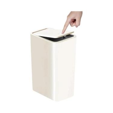 Imagem de Lixeira Compacta De Plástico Leve E Durável De 10 Litros Para Banheiro