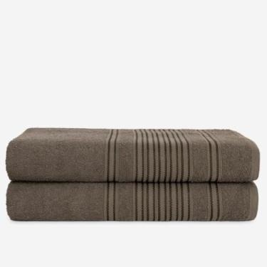 Imagem de Kit Jogo 2 Toalhas de Banho Luxo 80x150cm 450g Algodão – Toalha de Absorvente (2 UNID VERDE)