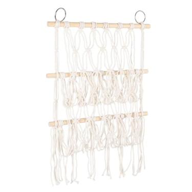 Imagem de Asixxsix Rede de Animais de Pelúcia Multicamadas, Organizador de Suspensão de Parede Com Bastão de Madeira para Livros, Toalhas de Bonecas, Bolso de Malha de Armazenamento de Brinquedos de (Camada Dupla)