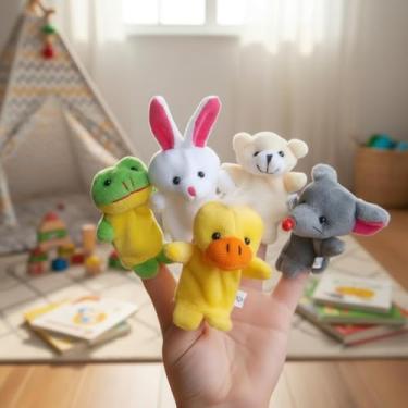 Imagem de 10 Pcs Bichos De Pelúcia Para Bebês Fantoches De Dedo Família Dedoche Brinquedo Animais