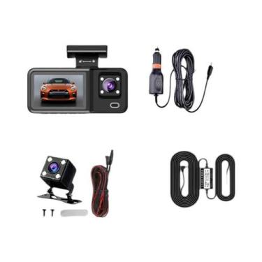 Imagem de Câmera Veicular 1080P WiFi Com 3 Câmeras, Gravador DVR Para Veículos, 