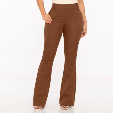 Imagem de Calça Flare De Alfaiataria Marrom Canela Essencial - MULHER BRASIL, 38