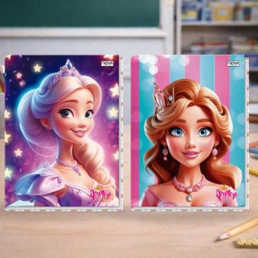 Imagem de Caderno 1/4 Brochura Princy 96 Folhas Capa Dura Menina - Nova Cadernos