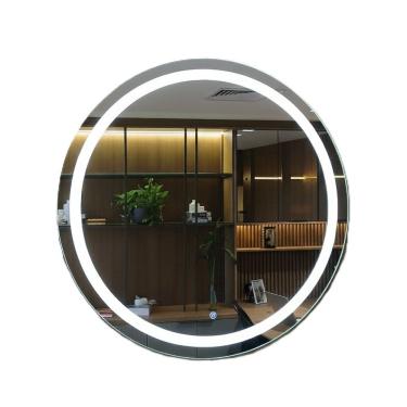 Imagem de Espelho Decorativo Redondo | LED Frio 6000K | Touch Screen | Jateado | Banheiro, Sala, Quarto,Camarim