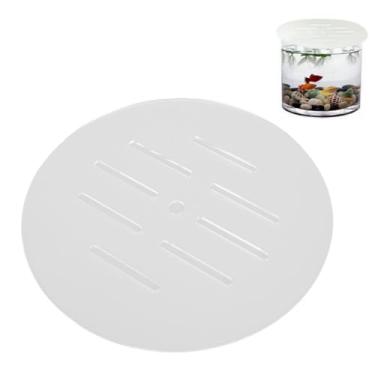 Imagem de Sanpyl Tampa de Tampa Anti-salto de Aquário de Acrílico Com Furo, Capa de Aquário Redonda Transparente de 7,5 pol., para Evitar que Tartarugas de Camarão Saltem, Pacote Com 2