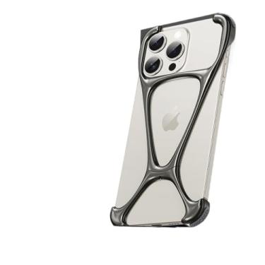 Imagem de SNIDII Capa de telefone de metal sem moldura multicolorida para iPhone 16 Pro Max capa de celular de liga de alumínio para iPhone 16PM (cinza)