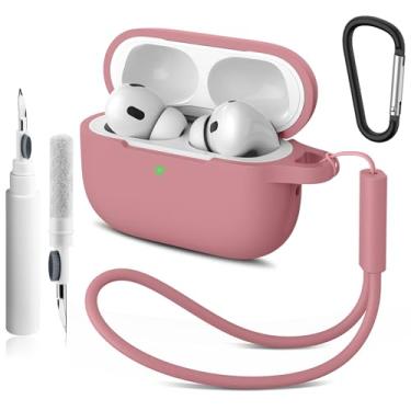 Imagem de Meliya Capa para AirPods Pro 3 2025 com kit de limpeza, capa protetora de silicone macio para Apple AirPods Pro 3ª geração com chaveiro e cordão (violeta, Airpods Pro/Pro 2 (2019/2022/2023))