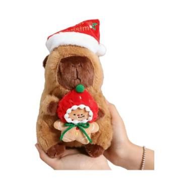 Imagem de Brinquedo De Pelúcia Capivara De Natal De 20cm, Boneco De Homem De Gen