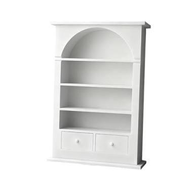 Imagem de menolana Armário em miniatura na escala 1:12 para casa de bonecas, móvel clássico, estante para livros, miniatura de móveis para dioramas e cenas em miniatura.