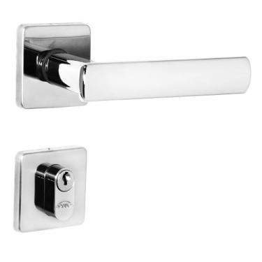 Imagem de Fechadura DAMA Cromada Arouca 40mm Roseta Quadrada Inox