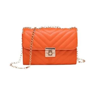 Imagem de Bolsa De Ombro Pequena Com Textura Quadrada, Bolsa Transversal Com Fec