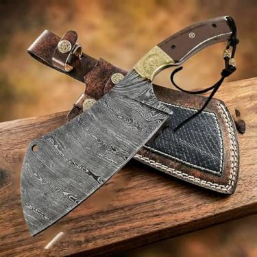 Imagem de Lâmina de aço damasco, cutelo de vegetais e carne, faca de cozinha Chopper Chef. SM21