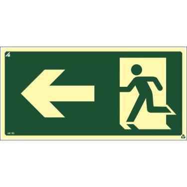 Imagem de Placa de Sinalização Indicação S2 Saída de Emergência à Esquerda Norma