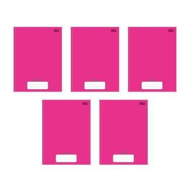 Imagem de Kit com 5 Cadernos Universitário Brochura D+ Tilibra Rosa com 96 Folha