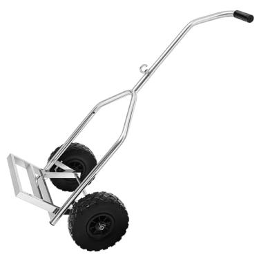 Imagem de FEIMIRE Carrinho de reboque de barco dobrável com pneus de 25,4 cm, aço inoxidável 304 resistente com capacidade de carga de 226,8 kg para barco inflável, barcos de borracha