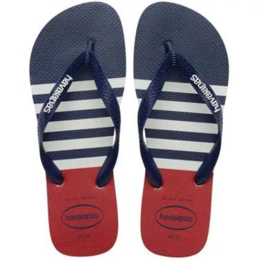 Imagem de Chinelo Havaianas Top Nautical - Azul e Vermelho - 45/46-Masculino