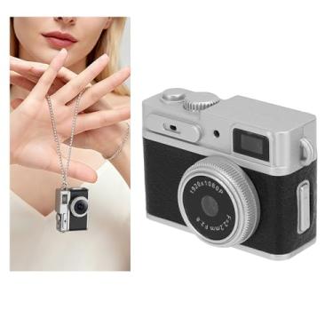 Imagem de Asixxsix Mini Câmera Digital Com Chaveiro, Câmera de Bolso Minúscula 1080P FHD 3MP Com Tela de 0,96 pol. e Luz LED Integrada, Gravador de Vídeo Portátil para Viagens, Vlogs (Preto)