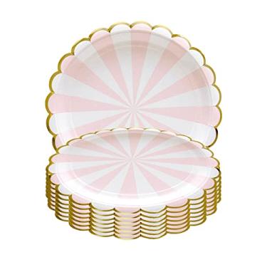 Imagem de 8 UNIDADES Pratos Descartáveis de 9 Polegadas Papel Compostável Ecológico Degradável para Aniversários Churrascos Acampamentos Piqueniques Festas