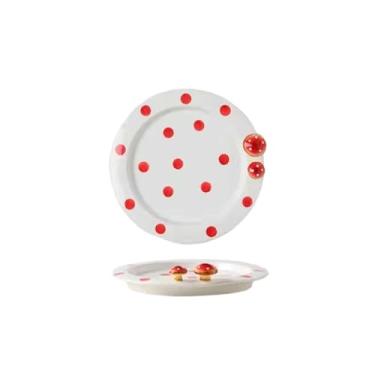 Imagem de Xícara de cogumelo japonês bule de chá de cerâmica prato de sobremesa de macarrão instantâneo - prato de 20 cm