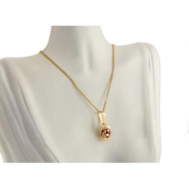 Imagem de Pingente Rosa Ouro Amarelo E Rose 18k 750 Certificado Garant - PINGENT