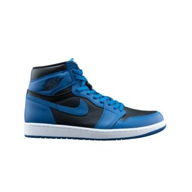 Imagem de Nike T nis masculino Air Jordan 1 Mid GS Racer azul/preto/branco, branco/azul/preto, 3,5 anos, Branco/azul corredor, preto, 3.5