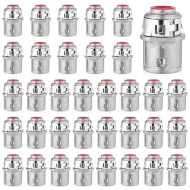 Imagem de AOKLIT Conector de cabo revestido de metal 35 peças, conector de conduíte de encaixe de 3/20.3 cm, conectores elétricos de zinco para cabo de aço e alumínio