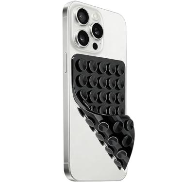 Imagem de Suporte de telefone com sucção dupla face de silicone, aderência adesiva removível, acessório de selfie e vídeo com as mãos livres, suporte de sucção de telefone TikTok tendência para iPhone e Android