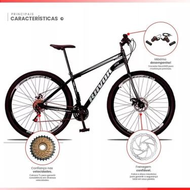 Imagem de Bicicleta Aro 29 Freio a Disco Traseiro Shimano Aço 21 Velocidades-Unissex