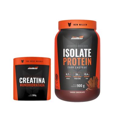 Imagem de Whey Isolado New Millen Zero Lactose Pote 900 e Creatina-Unissex