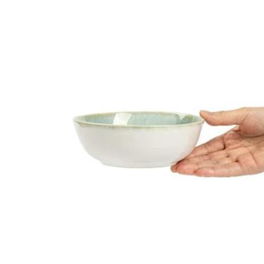 Imagem de Forno de cerâmica esmaltado redondo tigela de salada doméstico grande personalizado talheres - forno azul 14,5 cm