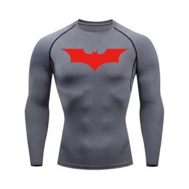 Imagem de Camiseta Masculina De Compressão De Manga Longa Com Estampa De Morcego